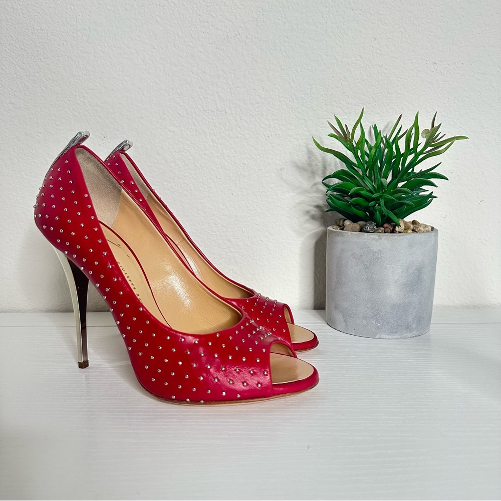 Giuseppe Zanotti Red Studded Heels 38
